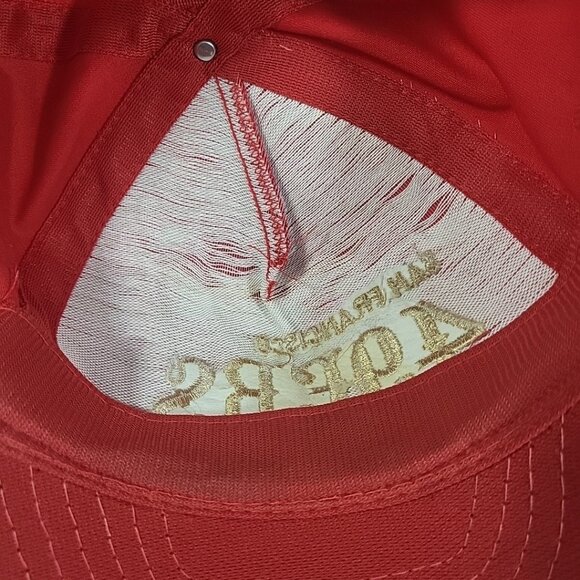 Vintage San Francisco 49ers Red Snapback Hat Cap AJD Embroidered Logo Football - Picture 9 of 10